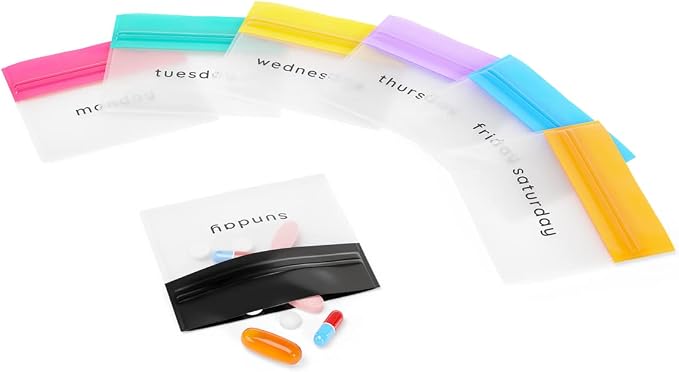 EZY DOSE Reusable 7-Day Pill Pouch Set, Durable Multi-Purpose Travel-Sized - Image 9