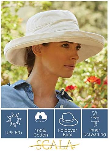 Scala Women's Cotton Hat with Inner Drawstring and Upf 50+ Rating - Image 5