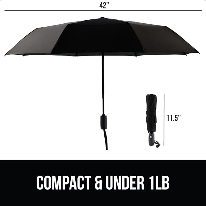 GORILLA GRIP Windproof Compact Stick Umbrella - Image 5