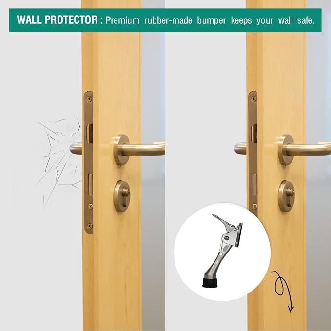 One Touch Kickdown Door Stopper, Door Holder, Heavy Duty Door Stops, Bottom of - Image 7