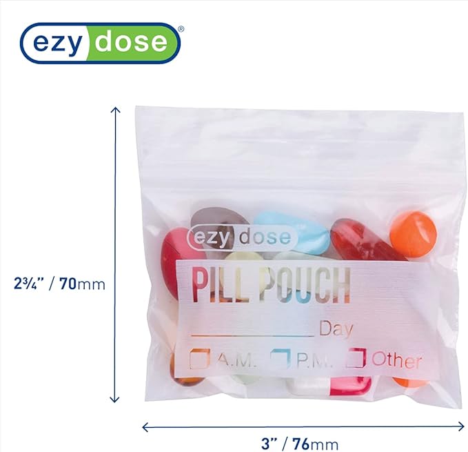 EZY DOSE Disposable Pill, and Medicine Organizer Pouches, Zippered Seal Bags - Image 2