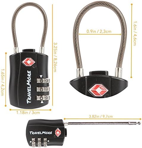 8 Pack TSA Approved Travel Combination Cable Luggage Locks - Image 2