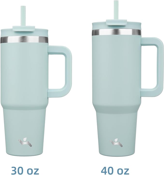40 oz Tumbler with Handle and 2 Straws, 2 in 1 Lid Insulated Water Bottle - Image 3