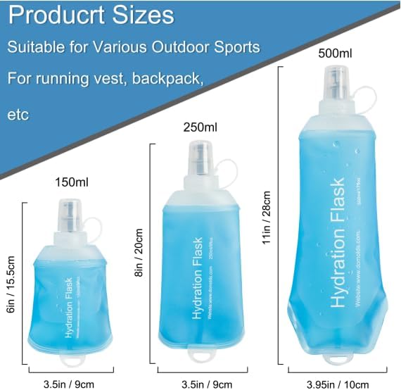 CLINTT 250ml Soft Flask, Foldable Running Water Bottle, TPU Folding Soft Water - Image 2