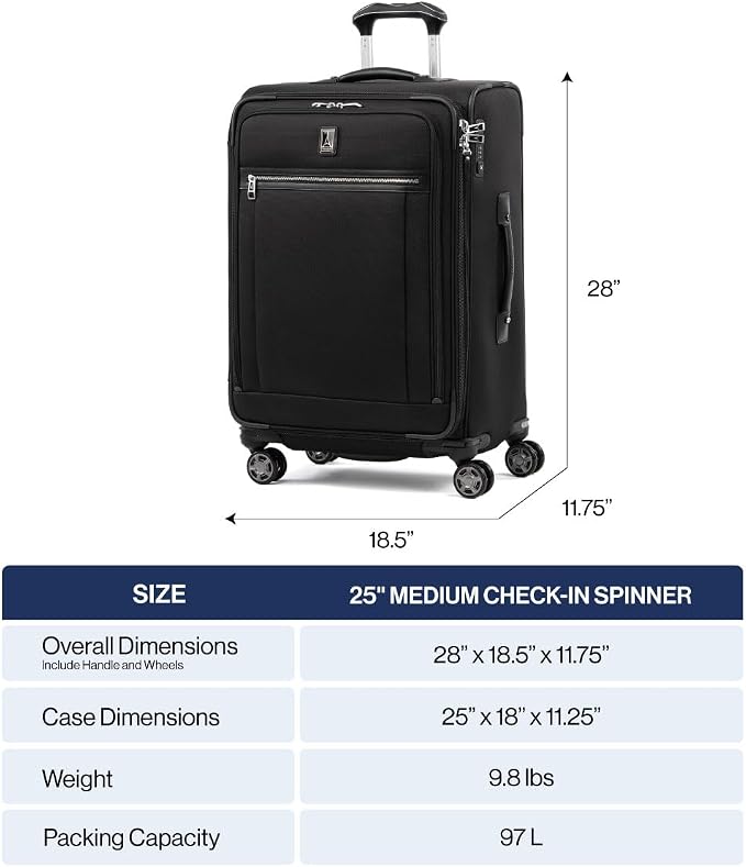 Travelpro Platinum Elite Softside Expandable Checked Luggage, 8 Wheel Spinner - Image 6