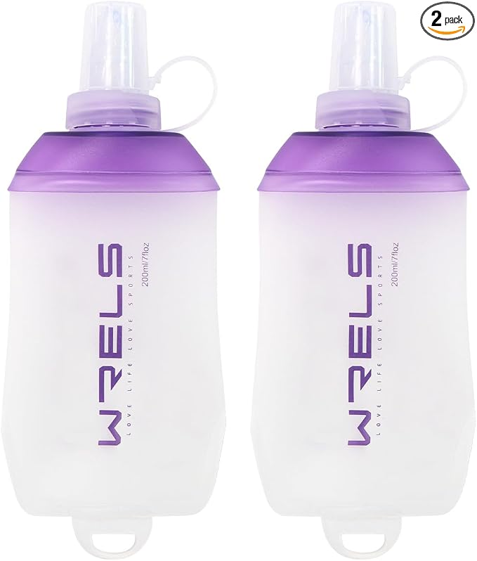 200ml/350ml/500ml Collapsible Soft Flask, BPA Free Folding Soft Water Bottle by WRELS