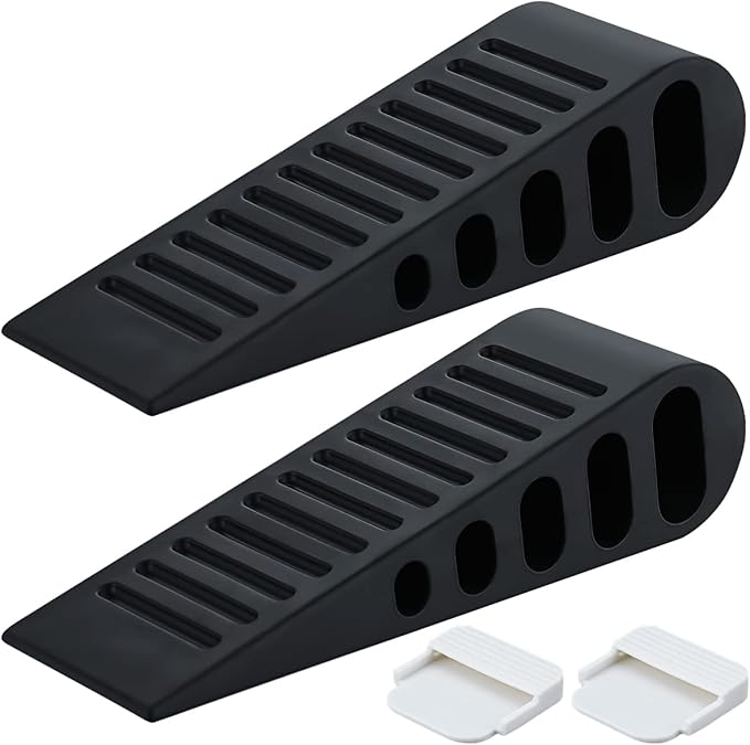 JQK Rubber Door Stopper Wedge, Wooden Floor, DSB61-BK-P3 by Homeimprovement