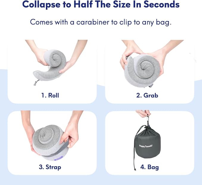C CUSHION LAB Extra Support Travel Pillow, Award-Winning Patented Ergonomic - Image 6