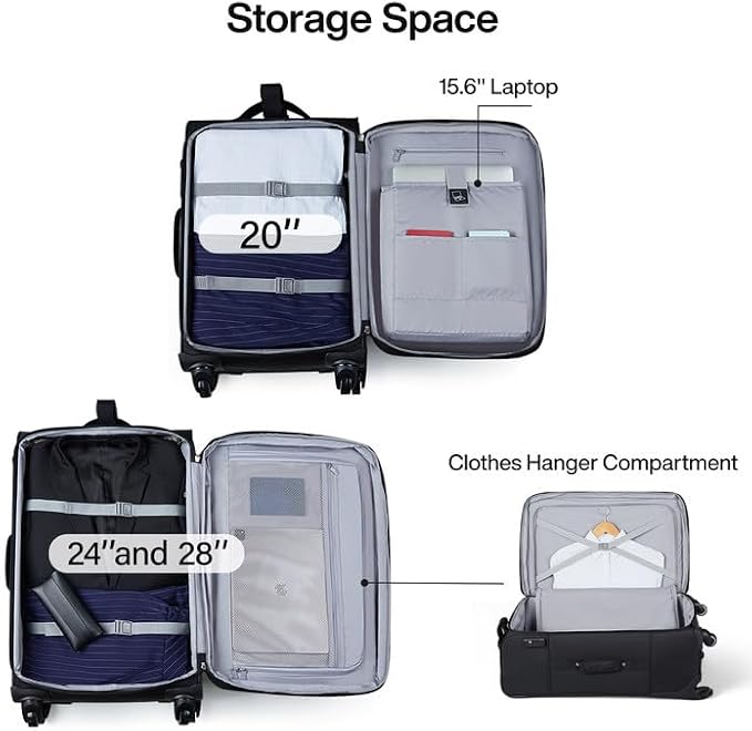 Hanke 20 Inch Softside Expandable Carry On Luggage - Image 6