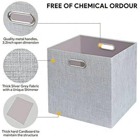 Posprica 3X Thicker Fabric Storage Cubes 13 inch Collapsible Storage Bins - Image 4