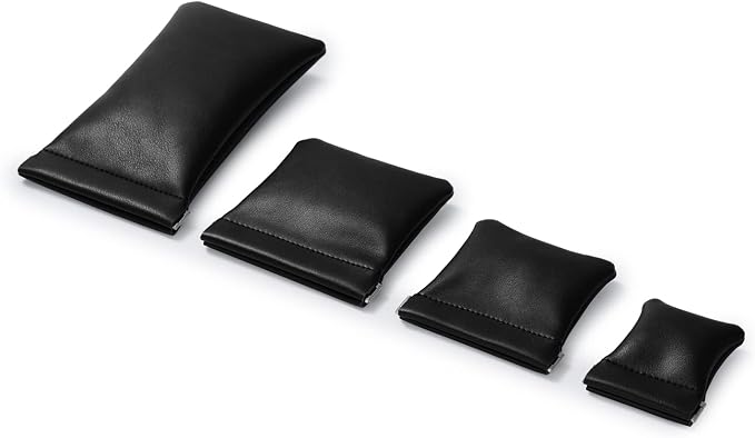 2 Pack PU Leather Slim Engagement Wedding Ring Pouch Leather Jewelry Pouch - Image 2