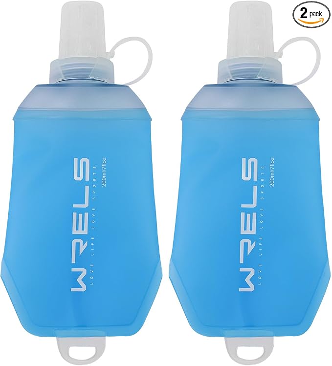 200ml/350ml/500ml Collapsible Soft Flask, BPA Free Folding Soft Water Bottle by WRELS