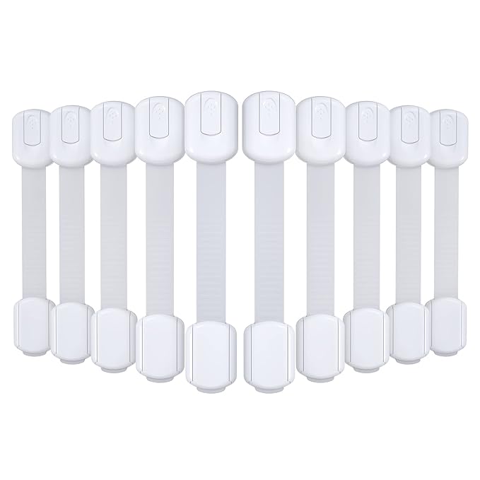 4our Kiddies 10 Pack Baby Proof Cabinet Latches, Childproof Drawer Latches by 4ourKiddies