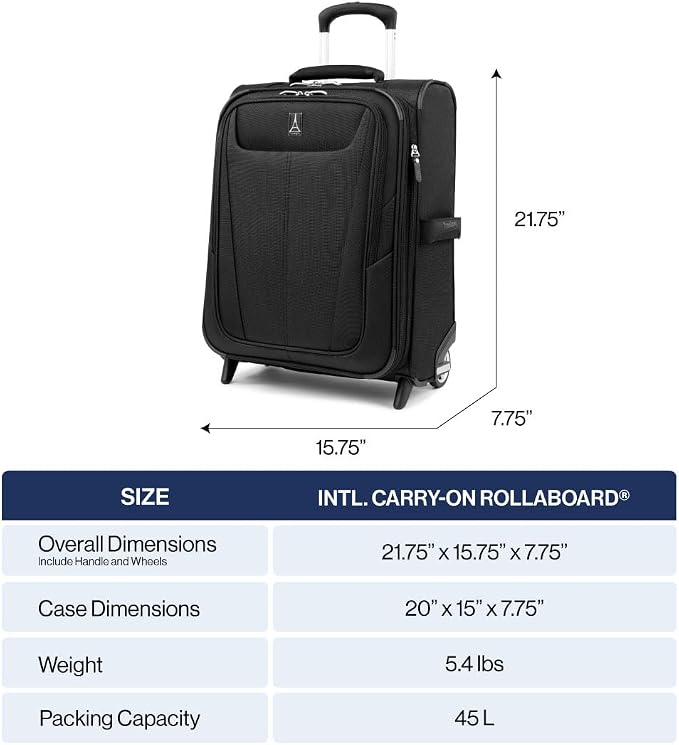 Travelpro Maxlite 5 Softside Expandable Upright 2 Wheel Carry on Luggage - Image 3