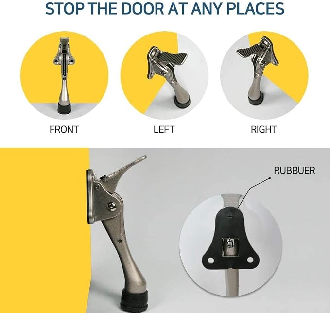 One Touch Kickdown Door Stopper, Door Holder, Heavy Duty Door Stops, Bottom of - Image 4