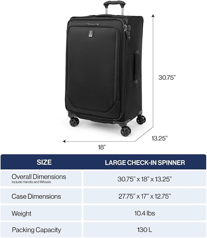 Travelpro Crew Classic Lightweight Softside Expandable Checked Luggage - Image 6