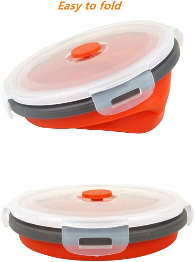 CARTINTS Red Silicone Collapsible Food Storage Containers-Prep/Storage Bowls - Image 3