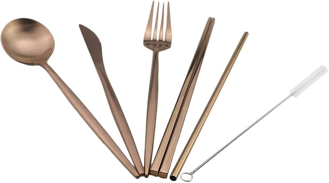 Gugrida Reusable Travel Utensils, 7 Piece Portable 304 Stainless Steel - Image 7