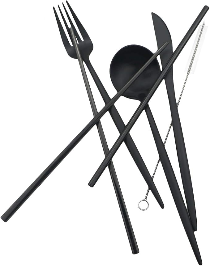 Gugrida Reusable Travel Utensils, 7 Piece Portable 304 Stainless Steel - Image 5