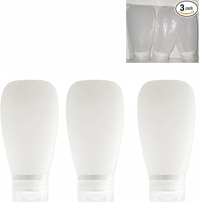 Travel Bottles for Toiletries, TSA Approved 3oz Leak Proof Silicone Soft by Lyob