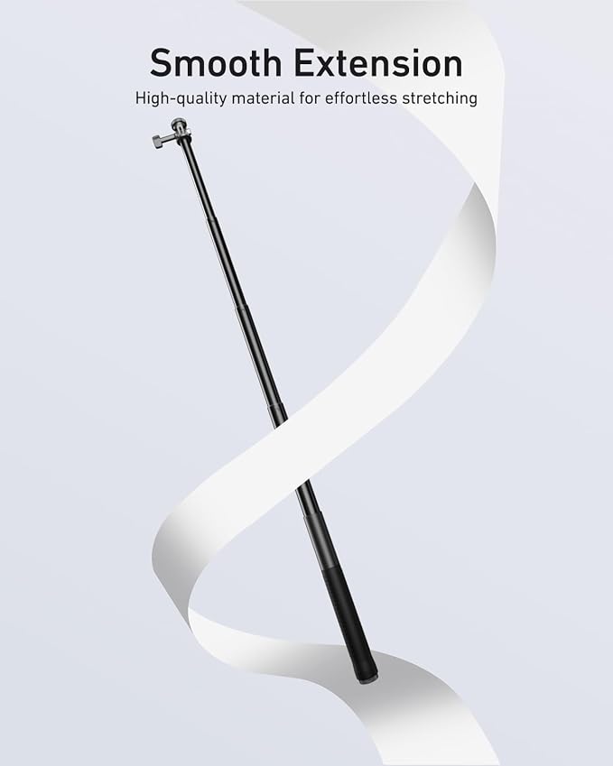 TELESIN 47" Extension Selfie Stick, Portable Handheld Invisible Monopod Pole - Image 2