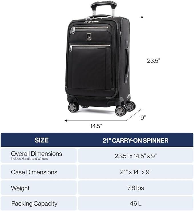 Travelpro Platinum Elite Softside Expandable Carry on Luggage, 8 Wheel Spinner - Image 6