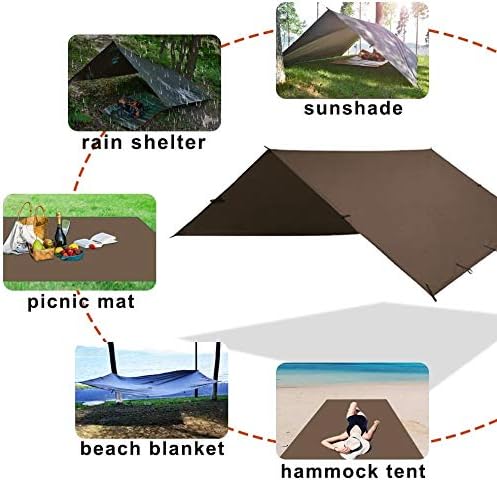 KALINCO Waterproof Camping Tarp Tent Hammock Rain Fly, 10X10FT/10X15FT - Image 3