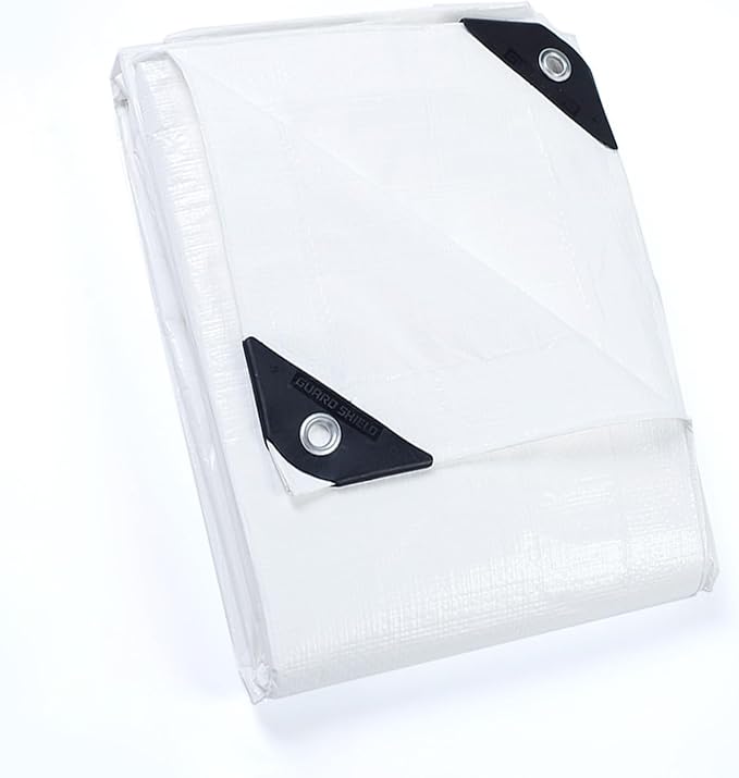 GUARD SHIELD Tarp White 9x15 Feet Multi Purpose Waterproof Poly Tarp Cover 5mil - Image 2
