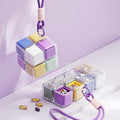 Purse Pill Organizer, Magnetic Cube Cute Pill Box, Pill Compact by BYMIEMIE