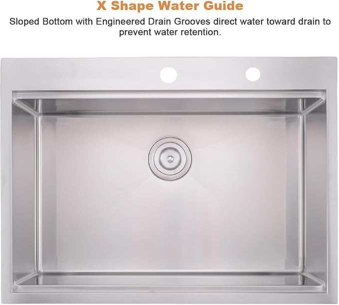 33x22 Drop In Kitchen Sink Workstation-Bokaiya Stainless Steel Kitchen Sink - Image 5