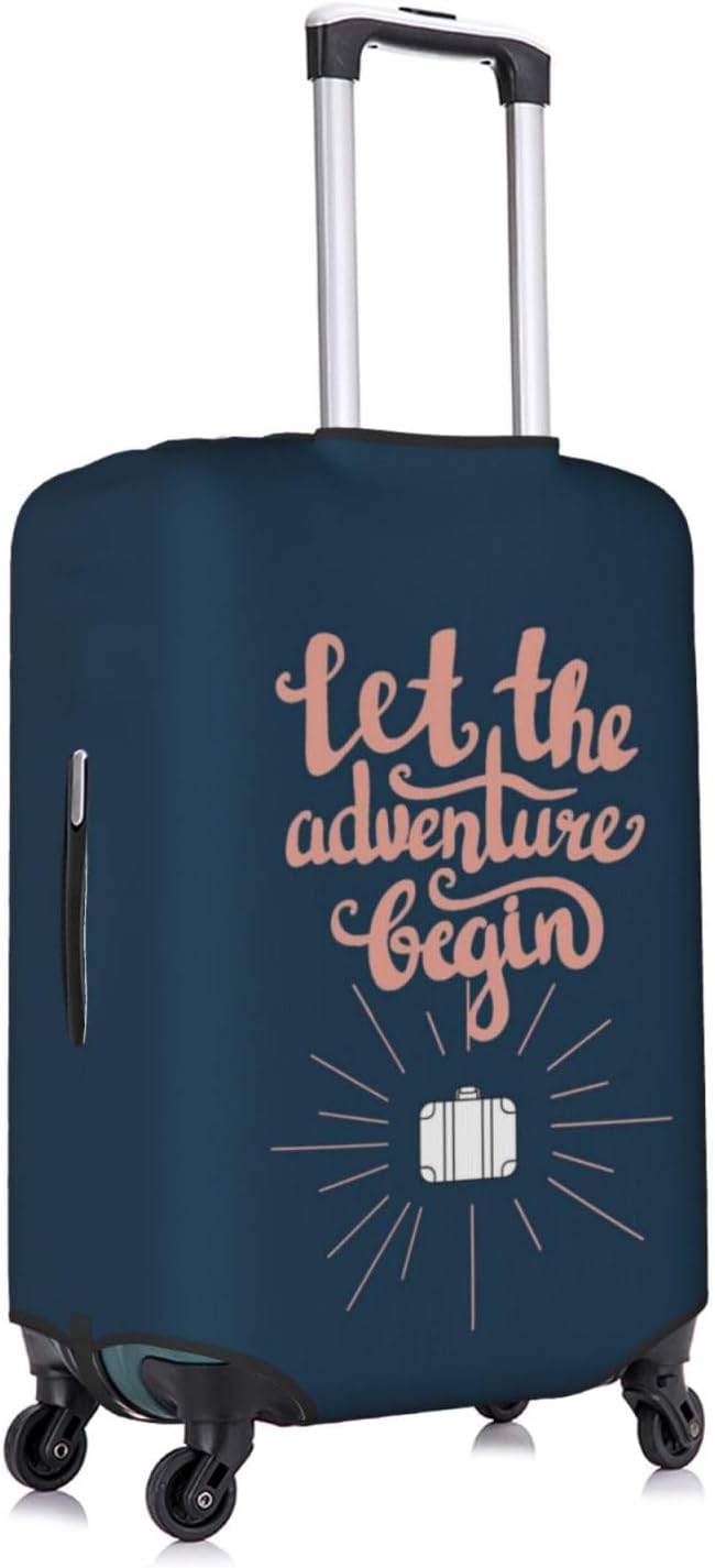 Let The Adventure Begin Luggage Cover Washable Suitcase Protector, Luggage Tag - Image 6