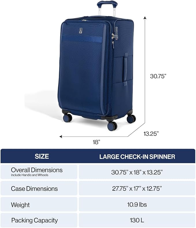 Travelpro VersaPack+ Lightweight Softside Expandable Checked Luggage, 8 Spinner - Image 7