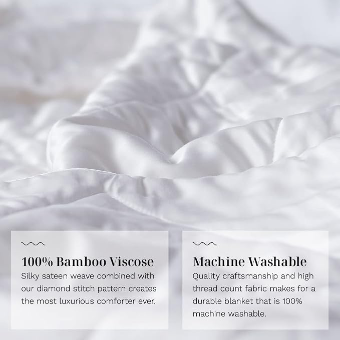 LUXOME Lightweight Blanket | 100% Rayon from Bamboo Fabric & Fill | Full/Queen - Image 4