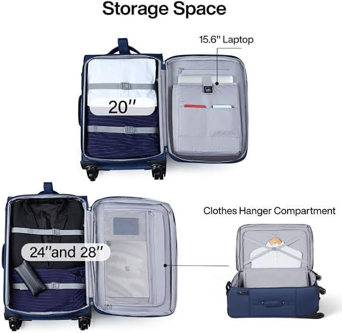 Hanke Luggage Sets 2 Piece Softside Expandable Luggage - Image 7