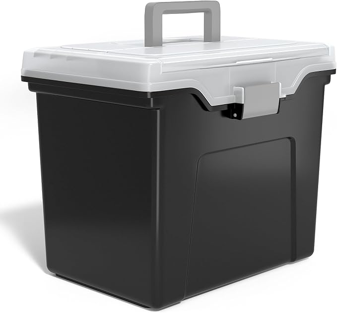 STAPLES File Folder Tote, Portable Filing Box, Letter Size Hanging Folders by Staples