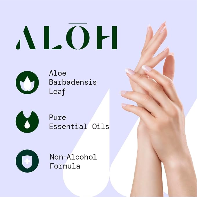 ALOH Hand Sanitizer Spray Liquid 3-pack | Lemongrass | 70% Alcohol Hydrating - Image 3