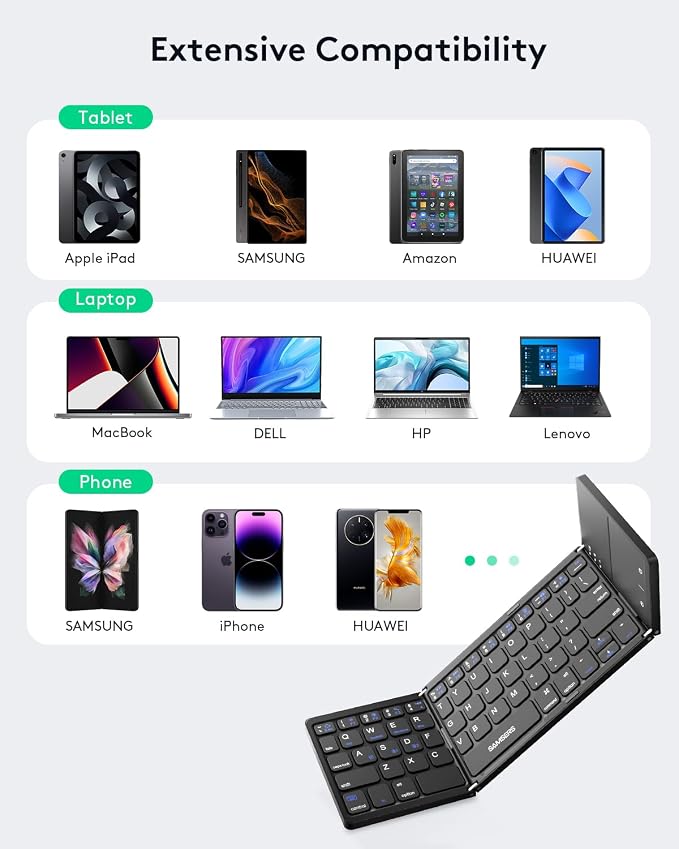 Samsers Multi-Device Foldable Bluetooth Keyboard - Image 8