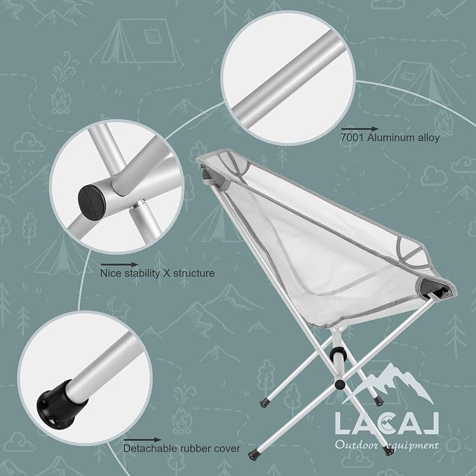 Ultra-Light Folding Camping Chair, All-Aluminum Frame, Surper Breathable Fabric - Image 5