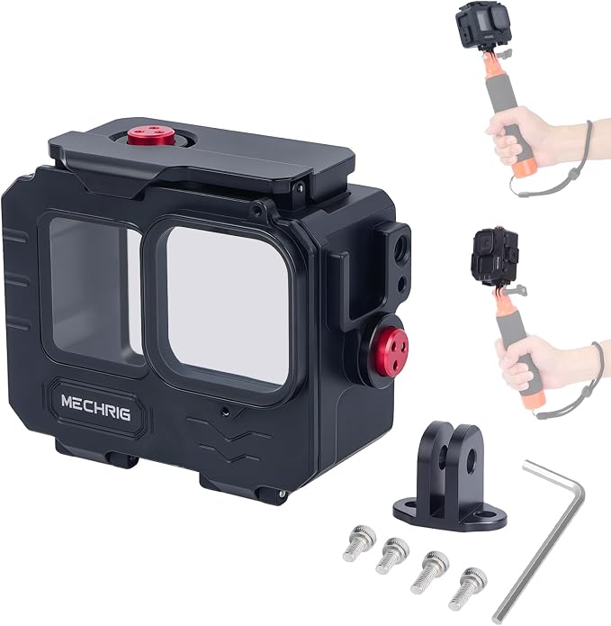 Aluminum Waterproof Case for GoPro HERO13 Black HERO12 HERO11 HERO10 HERO9 by Mechrig