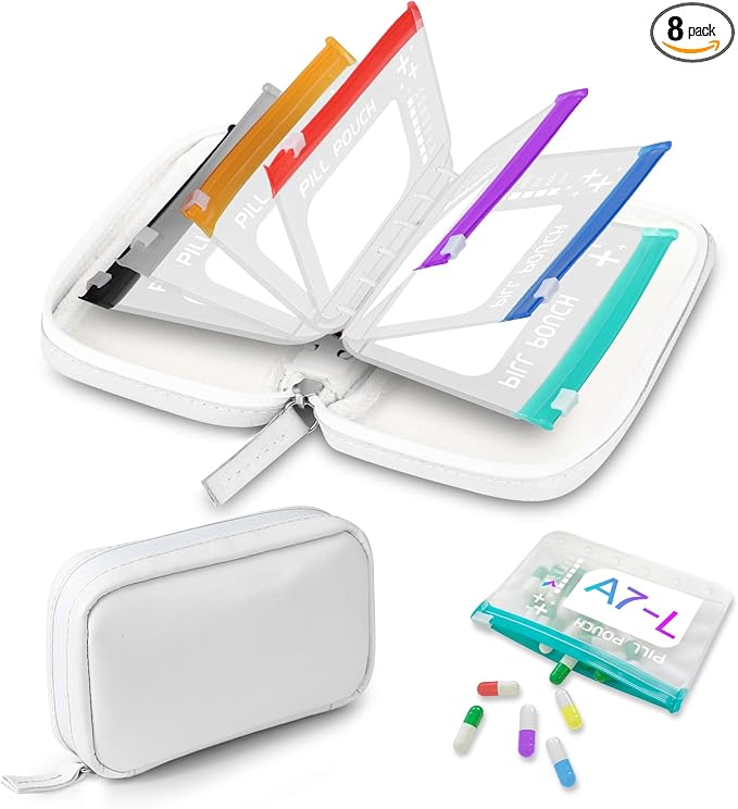 A7-L Water-Proof Pill Pouch Set， Large Pill Organizer, BPA Free, A7-L Pill by Timueetech