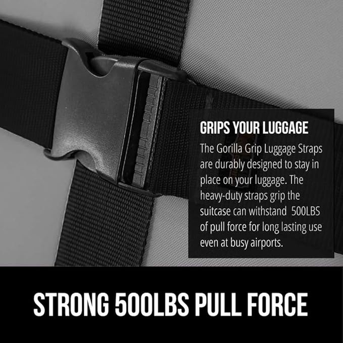 GORILLA GRIP Heavy Duty Adjustable Luggage Straps - Image 3