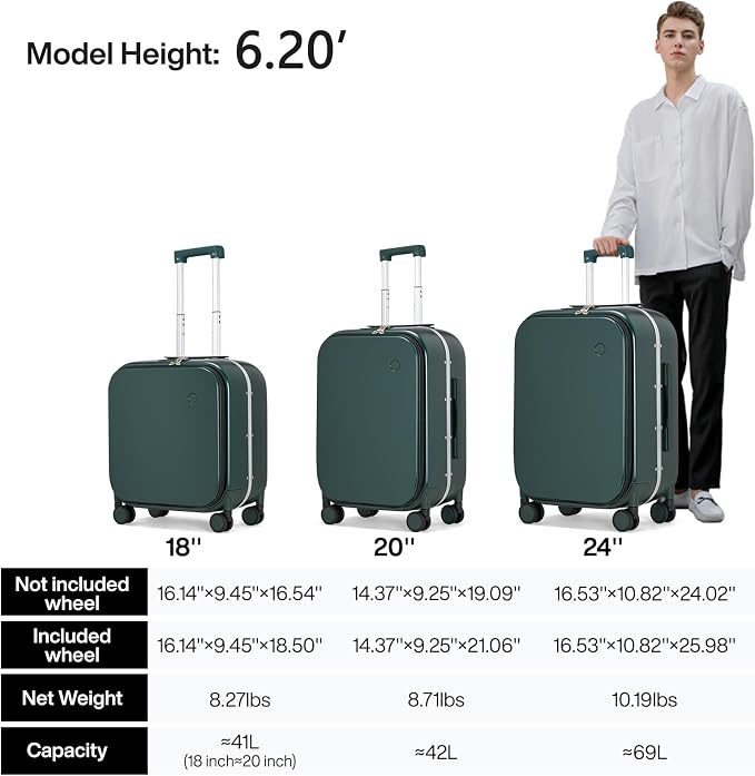 mixi Luggage Suitcase with Spinner Wheels - Image 6