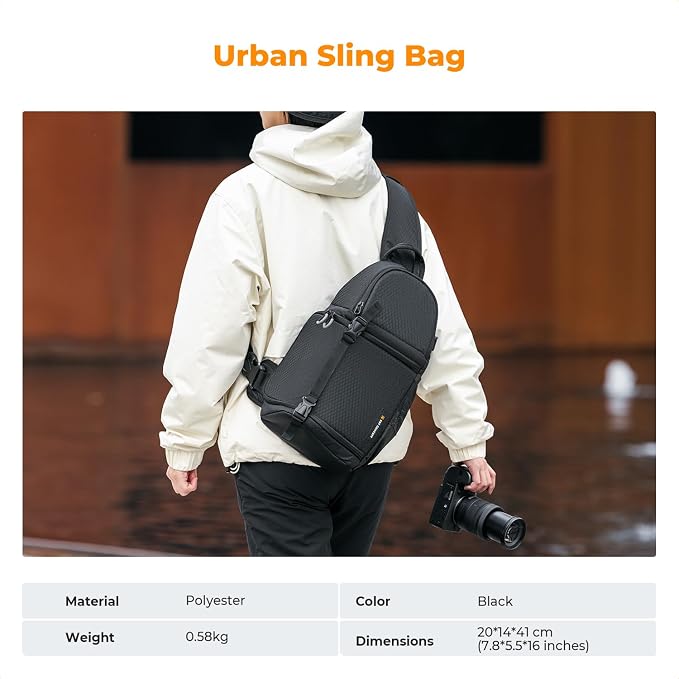 K&F CONCEPT Camera Sling Bag Crossbody Bag Camera Shoulder Backpack - Image 8