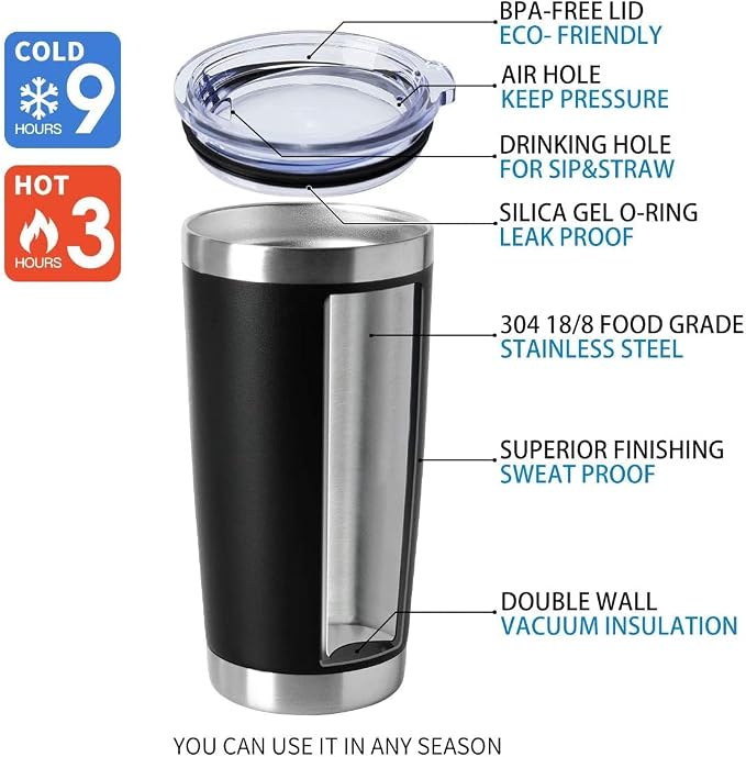 HASLE OUTFITTERS 20oz Tumblers Stainless Steel Mugs - Image 4