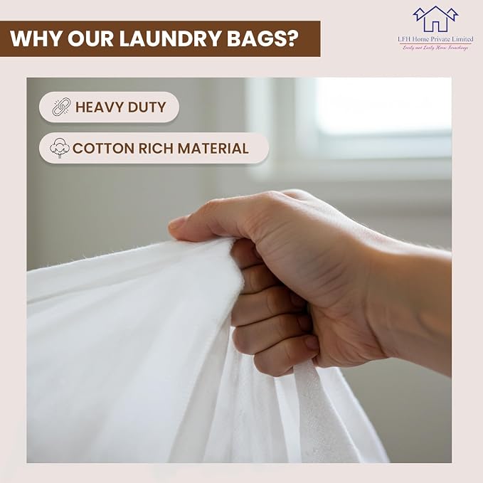 LFH Home Cotton Canvas Extra Large Laundry Bag - Image 8