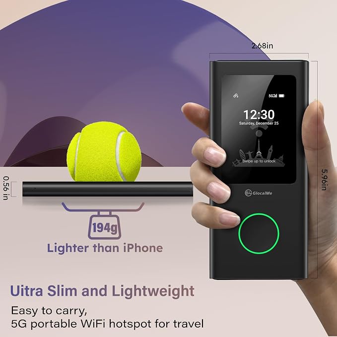 GlocalMe Numen Air 5G Mobile Hotspot, Portable WiFi Hotspot - Image 9