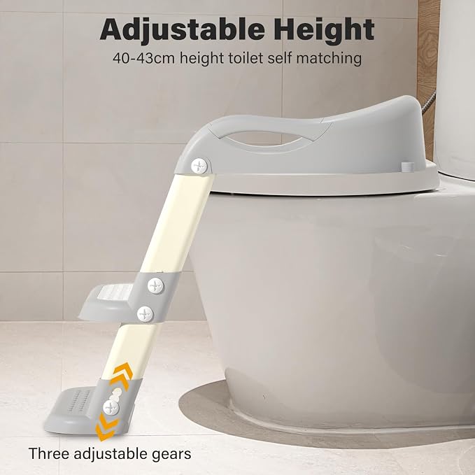 Potty Training Seat with Step Stool Ladder, Adjustable Foldable Potty Seat - Image 6