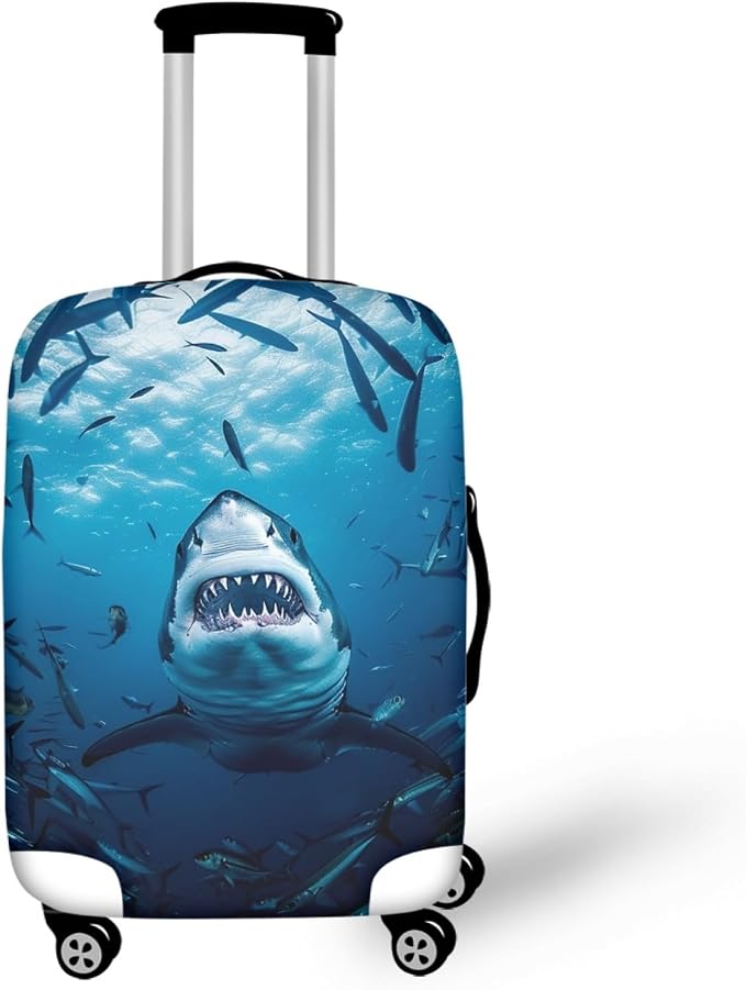 Seadworld Shark Luggage Cover 26-29 Inch High Elastic Thickened Travel Suitcase by Dremagia