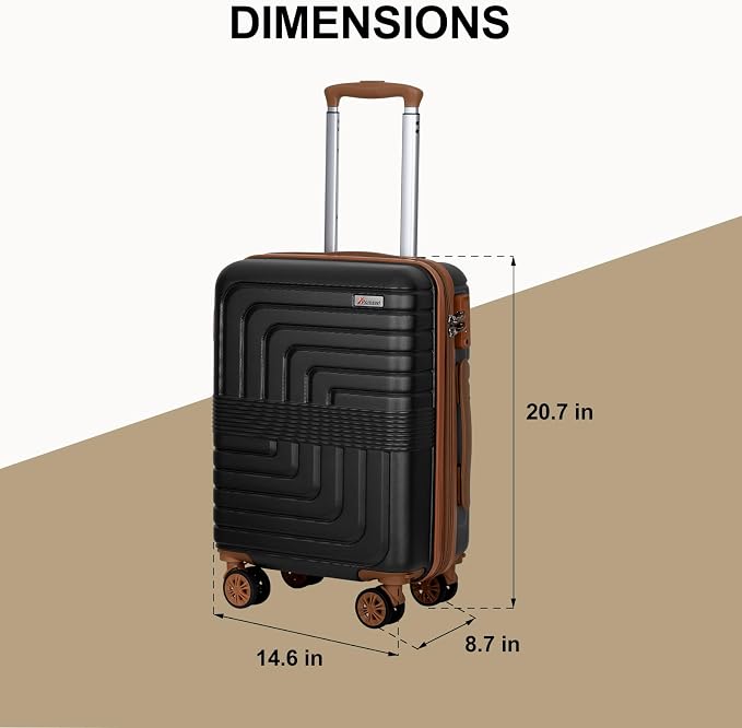 Romswi Expandable 20" Carry On Luggage, Hardshell Suitcase - Image 8