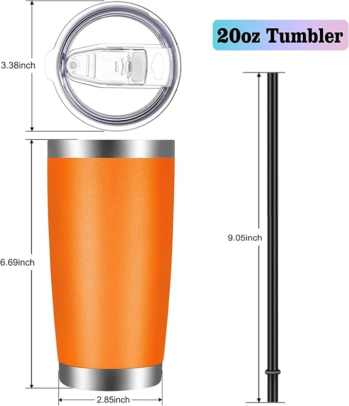 VEGOND 20oz Tumbler with Lid and Straw Stainless Steel Tumbler Cup Bulk Vacuum - Image 4